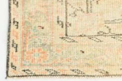 Tapis vintage Oushak rose blush et vert sauge pour salon, 166x266 cm