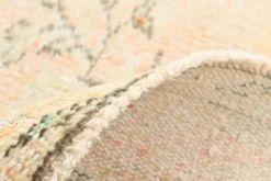 Tapis vintage Oushak rose blush et vert sauge pour salon, 166x266 cm