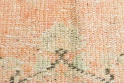 Tapis vintage Oushak rose blush et vert sauge pour salon, 166x266 cm