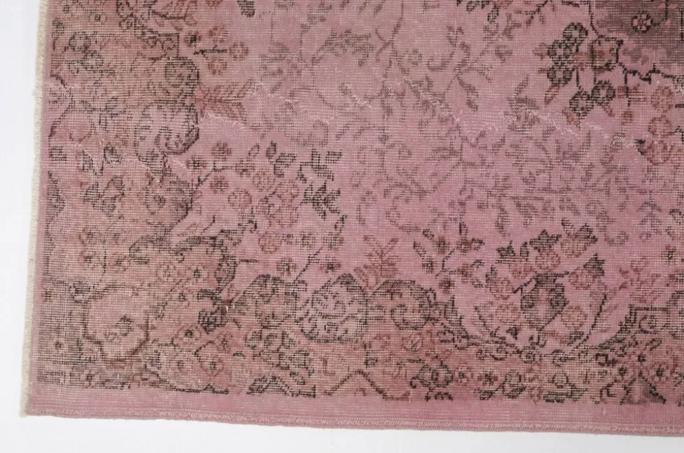 Tapis vintage Oushak rose de décoration intérieure sku 2530