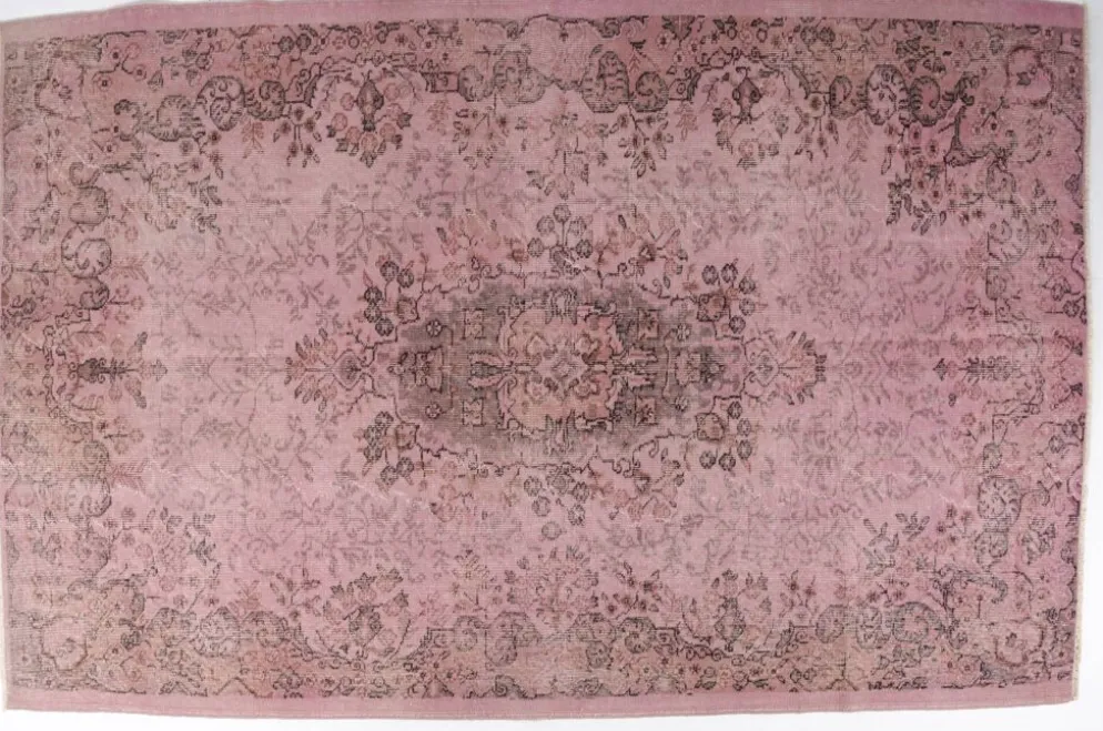 Tapis vintage Oushak rose de décoration intérieure sku 2530