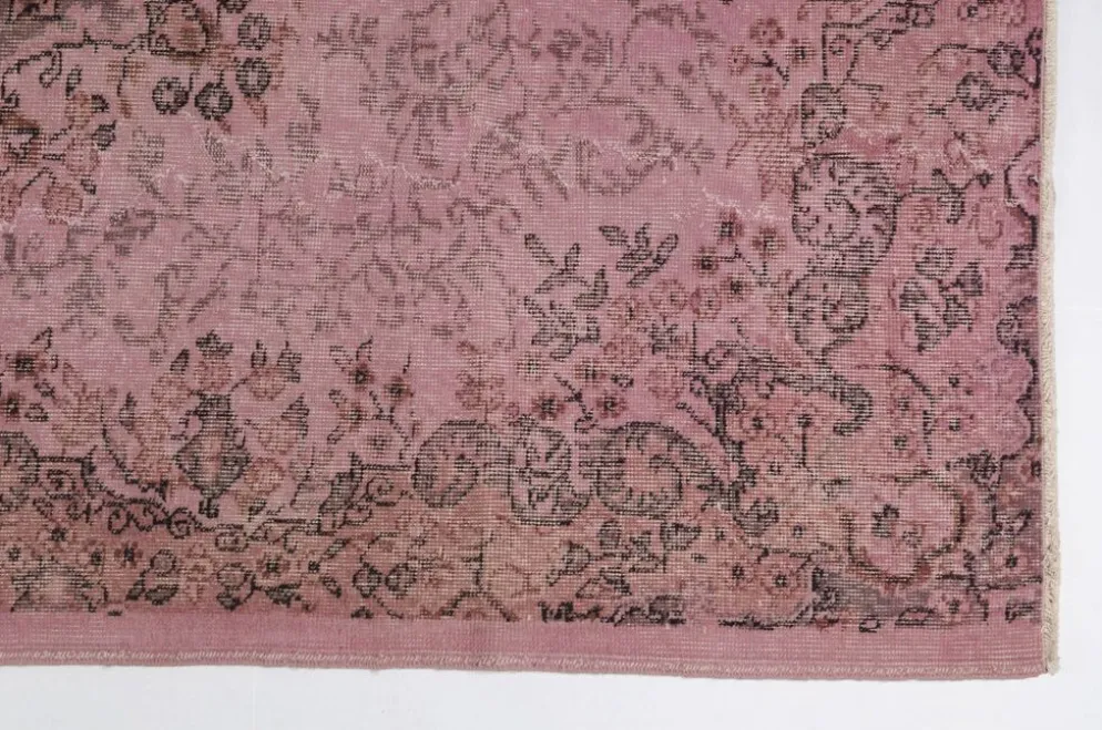 Tapis vintage Oushak rose de décoration intérieure sku 2530