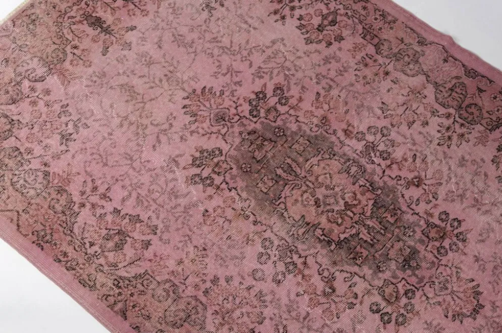 Tapis vintage Oushak rose de décoration intérieure sku 2530