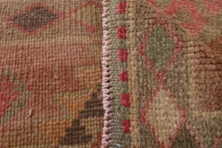 Tapis vintage taupe et rose poussiéreux pour couloir, 83x308 cm