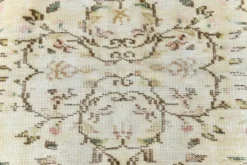 Tapis Vintage Turc Crème, Médaillon Floral, Style Shabby Chic, 150x250Cm