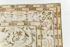 Tapis Vintage Turc Crème, Médaillon Floral, Style Shabby Chic, 150x250Cm