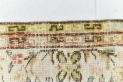 Tapis Vintage Turc Crème, Médaillon Floral, Style Shabby Chic, 150x250Cm