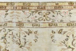 Tapis Vintage Turc Crème, Médaillon Floral, Style Shabby Chic, 150x250Cm