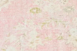 Tapis vintage turc en laine fait main, rose blush atténué, Oushak, 186x290 cm