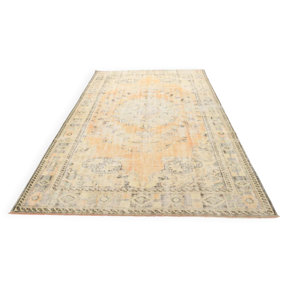Tapis vintage turc tissé à la main couleur pêche, 179x288 cm