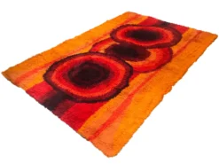 Tapis XXL Ege Taepper Rya De Luxe, Rug en laine orange 70
