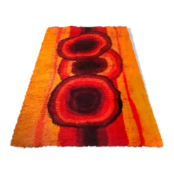 Tapis XXL Ege Taepper Rya De Luxe, Rug en laine orange 70