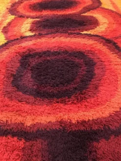 Tapis XXL Ege Taepper Rya De Luxe, Rug en laine orange 70
