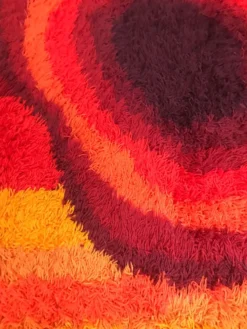 Tapis XXL Ege Taepper Rya De Luxe, Rug en laine orange 70
