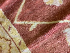Tapis Ziegler indien, grand tapis en laine rouille noué à la main, tapis de salon