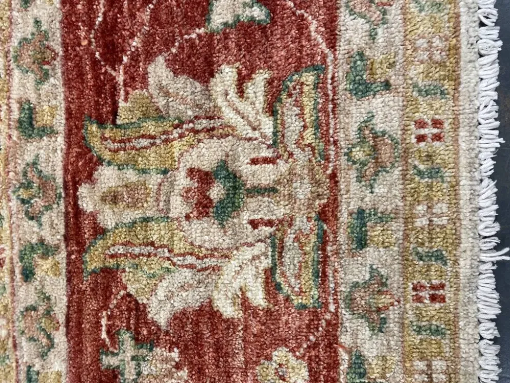 Tapis Ziegler oriental floral, en laine crème noué à la main