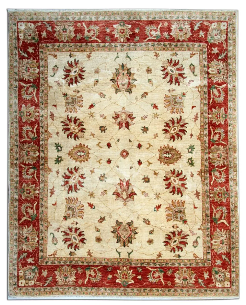 Tapis Ziegler oriental floral, en laine crème noué à la main