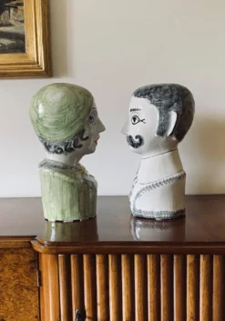 Tarcisio Tosin, Deux sculptures en demi-buste, La Freccia, Vicenza Italie années 1960