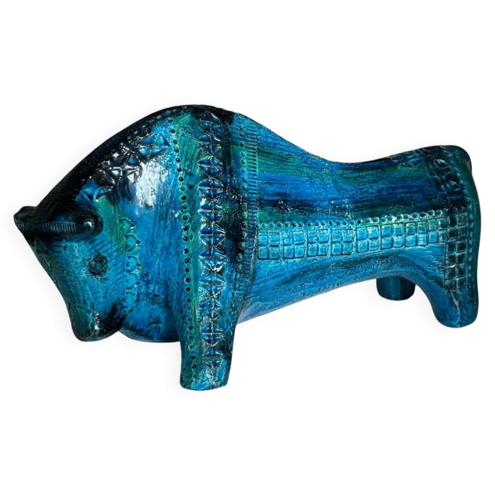 Taureau sculptural par Aldo Londi pour Bitossi Ceramiche, Italie 1960