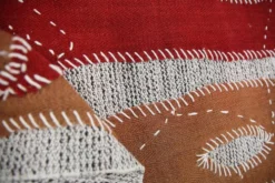 Tenture murale en textile bourgogne, tapis tissé à la main