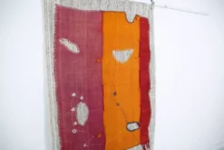Tenture murale en textile tissé à la main, tapis mural vintage, 106x156 cm