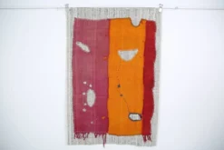 Tenture murale en textile tissé à la main, tapis mural vintage, 106x156 cm