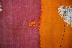 Tenture murale en textile tissé à la main, tapis mural vintage, 106x156 cm