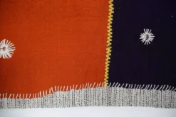 Tenture murale minimaliste violet profond, tapisserie textile 3x4, 106x115 cm