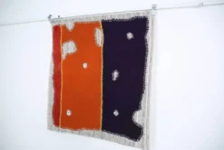 Tenture murale minimaliste violet profond, tapisserie textile 3x4, 106x115 cm