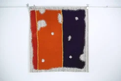 Tenture murale minimaliste violet profond, tapisserie textile 3x4, 106x115 cm