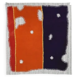 Tenture murale minimaliste violet profond, tapisserie textile 3x4, 106x115 cm