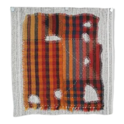 Tenture Murale Tissée Abstraite, Art Textile Fait Main, 105x112 Cm