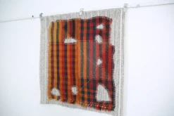 Tenture Murale Tissée Abstraite, Art Textile Fait Main, 105x112 Cm