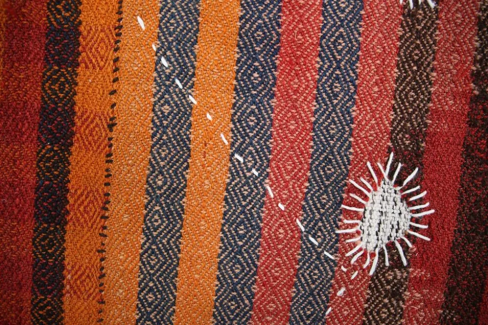 Tenture Murale Tissée Abstraite, Art Textile Fait Main, 105x112 Cm