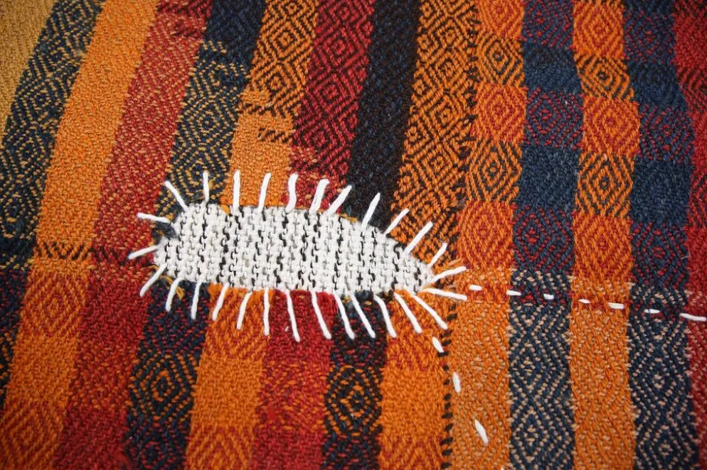 Tenture Murale Tissée Abstraite, Art Textile Fait Main, 105x112 Cm