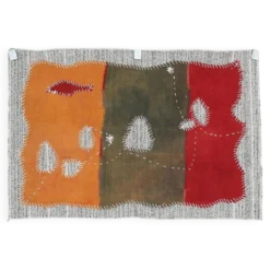 Tenture Murale Verte, Tapisserie Textile, Décor Tissé Fait Main, 72x106 Cm