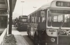 Tirage argentique vintage, Bus ligne 175, années 70, encadré 52 x 42 cm