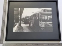 Tirage argentique vintage, Bus ligne 175, années 70, encadré 52 x 42 cm