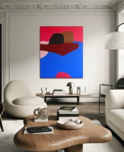 Toile minimaliste couple enlacé "a hug" signée Bodasca