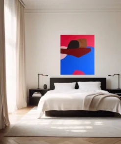 Toile minimaliste couple enlacé 