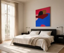 Toile minimaliste couple enlacé 