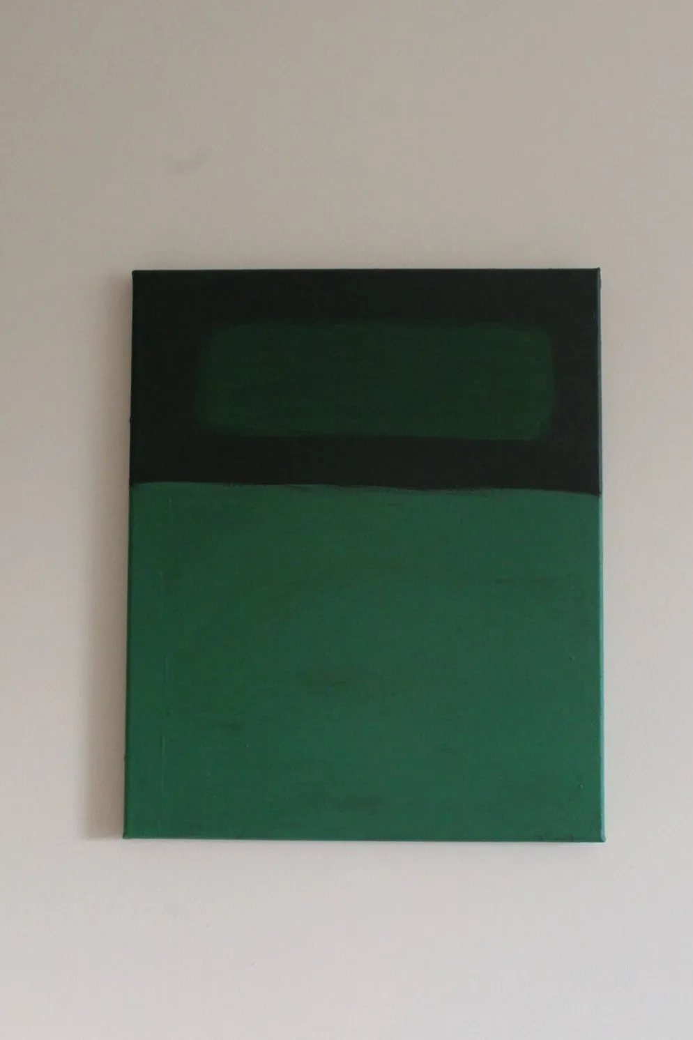 Toile minimaliste verte "inside garden" signée Bodasca