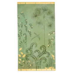 Toile peinte, ou panneau décoratif, Perroquets et feuillages. Contemporain.