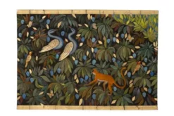 Toile peinte, ou panneau décoratif, « Le paradis perdu ». Contemporain.