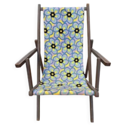 Transat années 70en toile à motifs colorés