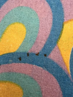 Transat années 70en toile à motifs colorés