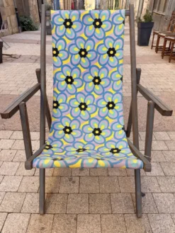 Transat années 70en toile à motifs colorés