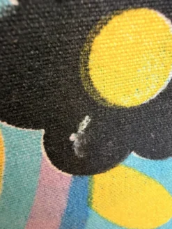 Transat années 70en toile à motifs colorés