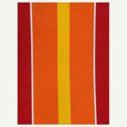 Transat chilienne ancienne toile rayée rouge orange patine d'origine