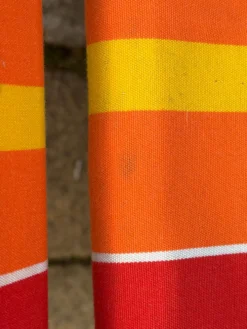 Transat chilienne ancienne toile rayée rouge orange patine d'origine